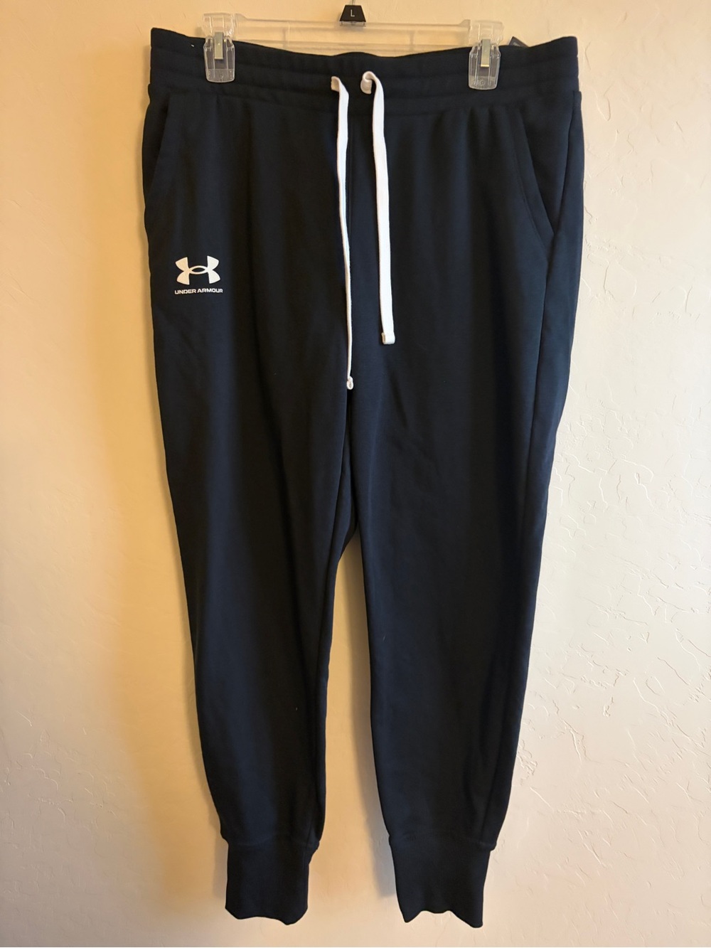 Under Armour BlackMen's Jogger Sweatpants with White Drawstring